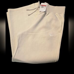 Nike Womans Wide Leg Cream Sweatpants